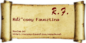 Récsey Fausztina névjegykártya